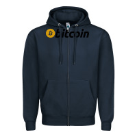 Navy vintage look bitcoin Zipper Hoodie - artisFamous