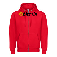 Red vintage look bitcoin Zipper Hoodie - artisFamous