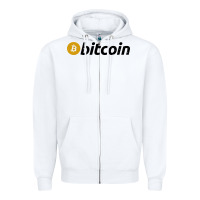 White vintage look bitcoin Zipper Hoodie - artisFamous
