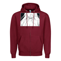 Burgundy anime eyes Zipper Hoodie - artisFamous