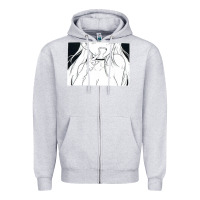 Heather Grey anime eyes Zipper Hoodie - artisFamous