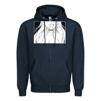 Navy anime eyes Zipper Hoodie - artisFamous