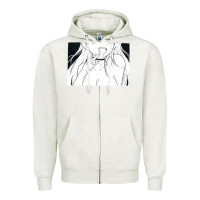 Oatmeal Heather anime eyes Zipper Hoodie - artisFamous