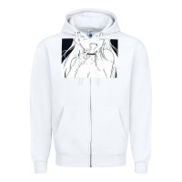 White anime eyes Zipper Hoodie - artisFamous