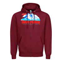 Burgundy visit twin peaks Zipper Hoodie - artisFamous