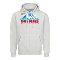 Dove Grey visit twin peaks Zipper Hoodie - artisFamous