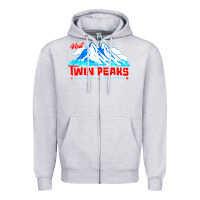 Heather Grey visit twin peaks Zipper Hoodie - artisFamous