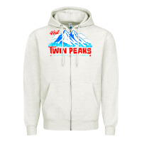 Oatmeal Heather visit twin peaks Zipper Hoodie - artisFamous