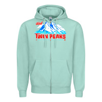 Seafoam visit twin peaks Zipper Hoodie - artisFamous