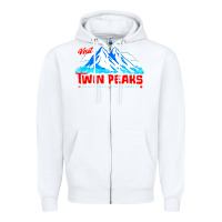 White visit twin peaks Zipper Hoodie - artisFamous