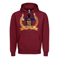 Burgundy Messi The Legend Zipper Hoodie - artisFamous