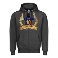Charcoal Heather Messi The Legend Zipper Hoodie - artisFamous