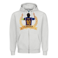 Dove Grey Messi The Legend Zipper Hoodie - artisFamous