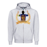 Heather Grey Messi The Legend Zipper Hoodie - artisFamous