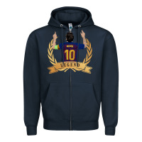 Navy Messi The Legend Zipper Hoodie - artisFamous