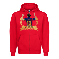 Red Messi The Legend Zipper Hoodie - artisFamous