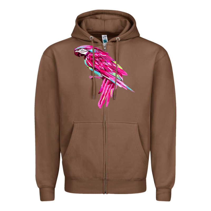 Pink Parrot T-shirts Zipper Hoodie by artisFamous | Teevron