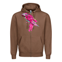 Chestnut pink parrot T-shirts Zipper Hoodie - artisFamous