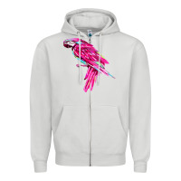 Dove Grey pink parrot T-shirts Zipper Hoodie - artisFamous