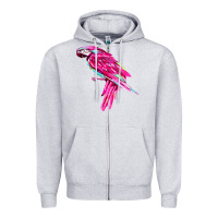 Heather Grey pink parrot T-shirts Zipper Hoodie - artisFamous