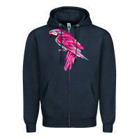 Navy pink parrot T-shirts Zipper Hoodie - artisFamous