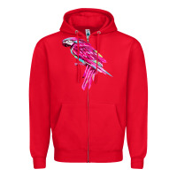 Red pink parrot T-shirts Zipper Hoodie - artisFamous