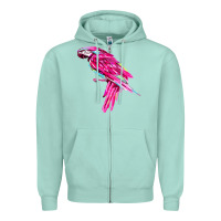 Seafoam pink parrot T-shirts Zipper Hoodie - artisFamous