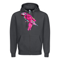 Smoke pink parrot T-shirts Zipper Hoodie - artisFamous