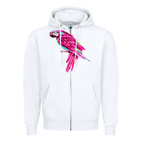 White pink parrot T-shirts Zipper Hoodie - artisFamous