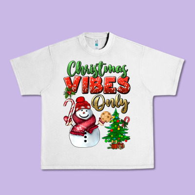 Christmas Vibes Only Urban Heavy Tee Designed By Bundleandbundleshop