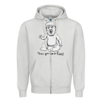Dove Grey baby trump Zipper Hoodie - artisFamous