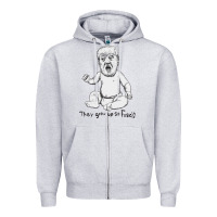 Heather Grey baby trump Zipper Hoodie - artisFamous