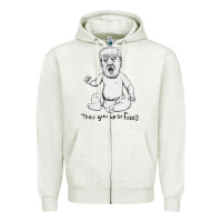 Oatmeal Heather baby trump Zipper Hoodie - artisFamous