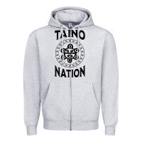 Heather Grey white taino nation coqui sun boricua taino Zipper Hoodie - artisFamous