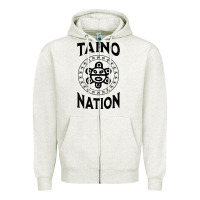 Oatmeal Heather white taino nation coqui sun boricua taino Zipper Hoodie - artisFamous