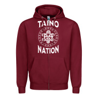 Burgundy white taino nation coqui sun boricua taino Zipper Hoodie - artisFamous