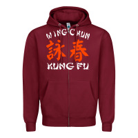 Burgundy wing chun kung fu conception inspirante Zipper Hoodie - artisFamous