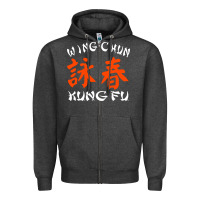 Charcoal Heather wing chun kung fu conception inspirante Zipper Hoodie - artisFamous