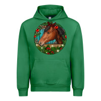 Emerald Western Horse Christmas Urban Hoodie - RanaPortraitStore
