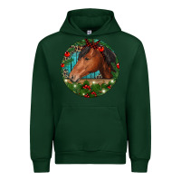 Forest Green Western Horse Christmas Urban Hoodie - RanaPortraitStore
