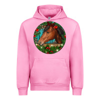 Fuchsia Pink Western Horse Christmas Urban Hoodie - RanaPortraitStore