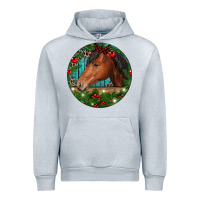 Heather Grey Western Horse Christmas Urban Hoodie - RanaPortraitStore