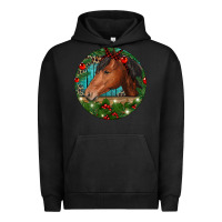 Pigment Black Western Horse Christmas Urban Hoodie - RanaPortraitStore