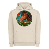 Pigment French Oak Western Horse Christmas Urban Hoodie - RanaPortraitStore