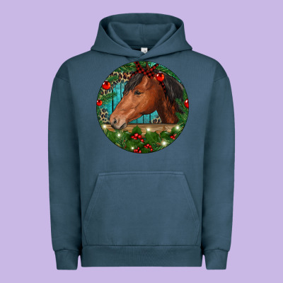 Western Horse Christmas Urban Hoodie Designed By Ranaportraitstore