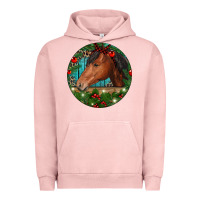 Pigment Salmon Western Horse Christmas Urban Hoodie - RanaPortraitStore