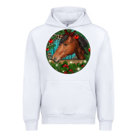 White Western Horse Christmas Urban Hoodie - RanaPortraitStore
