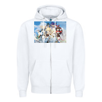 White Genshin Impact Zipper Hoodie - artisFamous