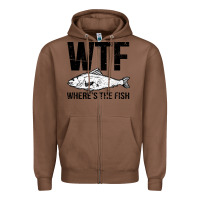 Chestnut wtf where's the fish Zipper Hoodie - artisFamous