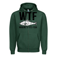 Sports Green wtf where's the fish Zipper Hoodie - artisFamous